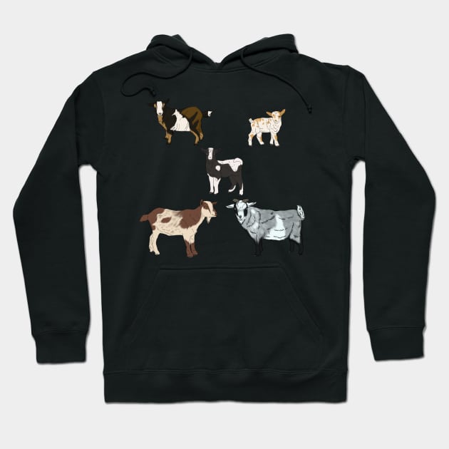 Transparent Nigerian Dwarf Goats Pattern Hoodie by TrapperWeasel